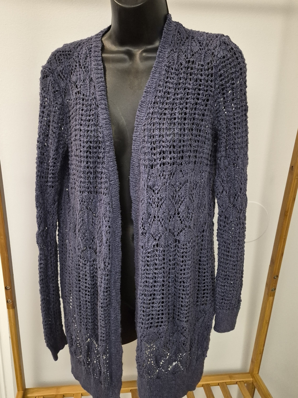 Mudd intricate boho-style open knit Cardigan